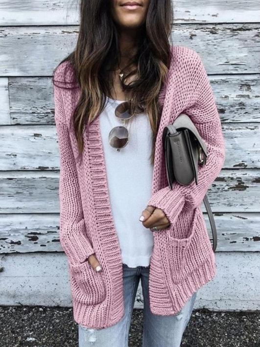 Women's Cardigans Long Sleeve Pocket Sweater Cardigan - LuckyFash™